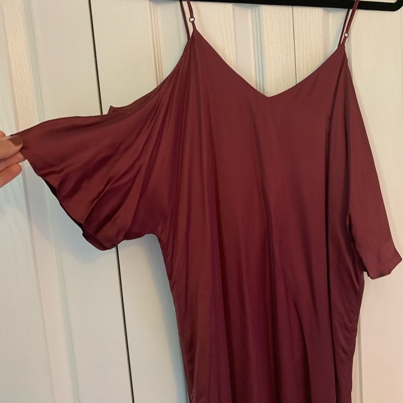 Aritzia satin slip dress with sleeve - Picture 2 of 4